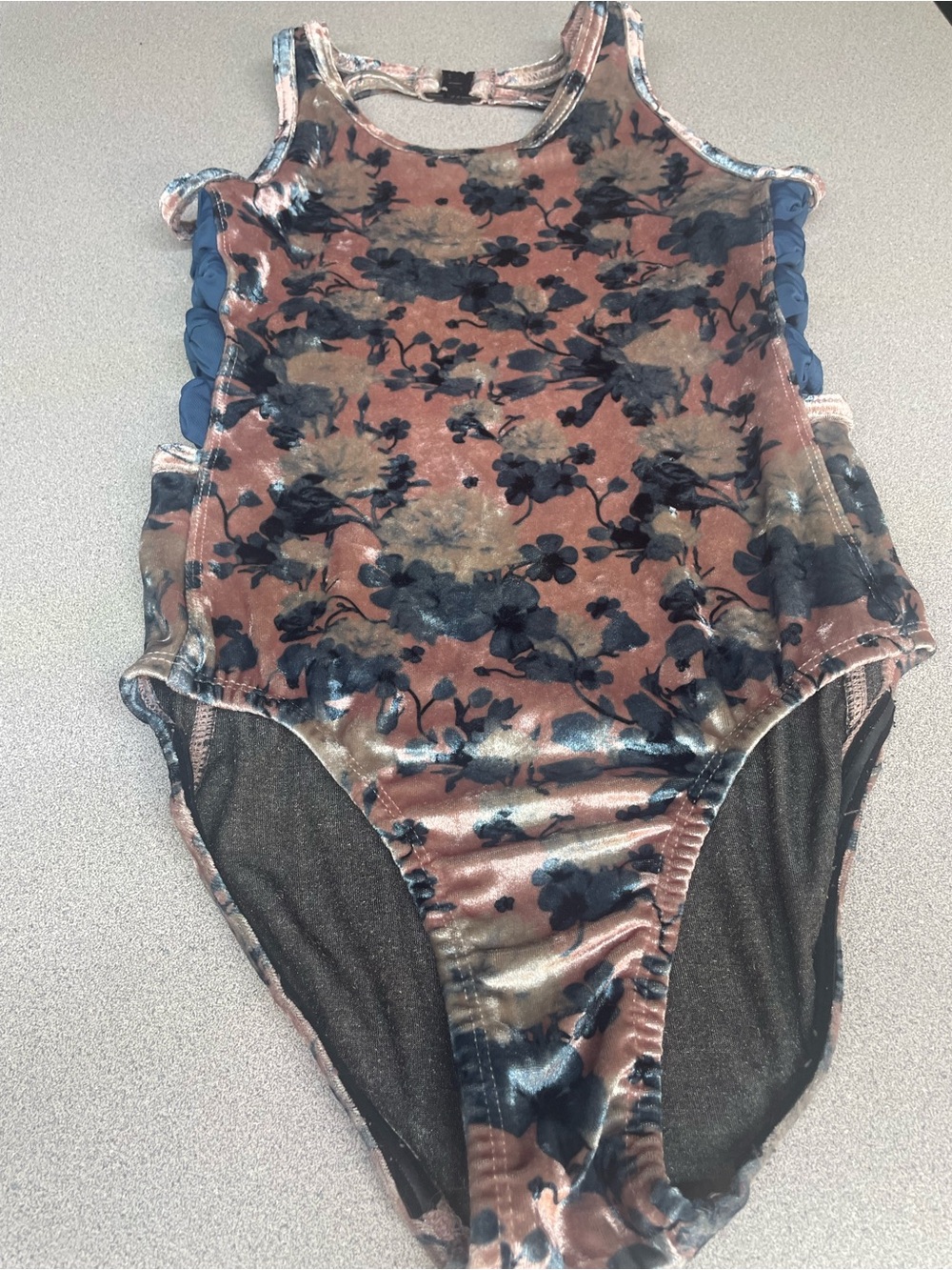 Girls Velvet Floral leotard/active wear